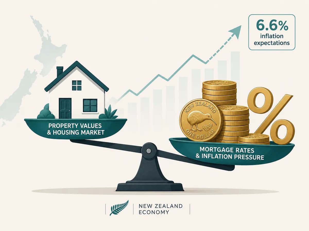 An illustration representing Mortgage Interest Rates and inflation in the New Zealand economy.