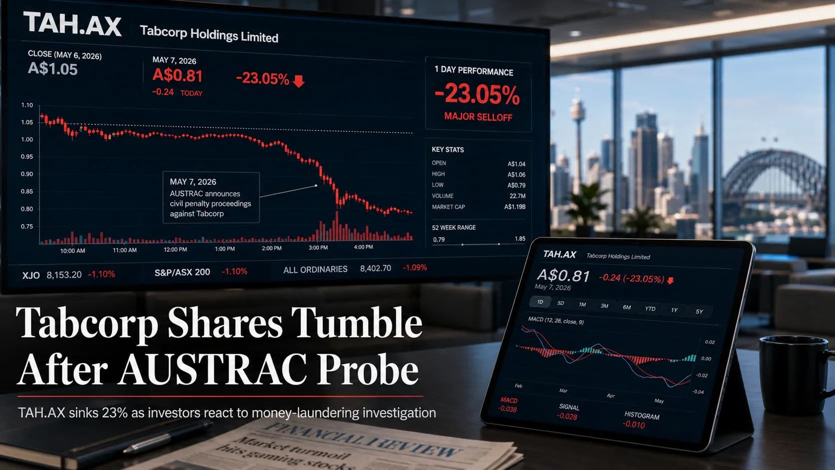 Tabcorp Holdings Limited Faces Regulatory Headwinds as AUSTRAC Investigation Triggers Market Capitalisation Decline