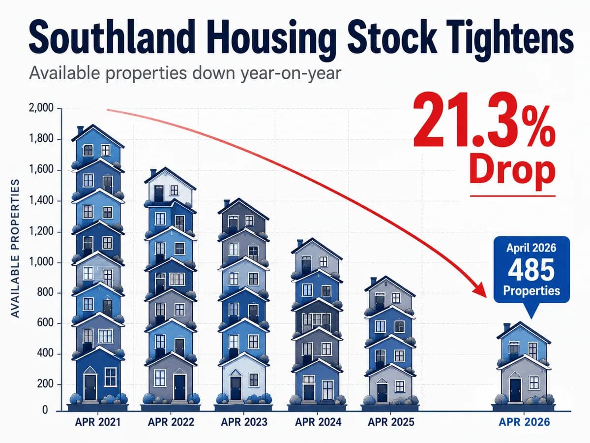 An image representing the tightening housing stock in Southland.