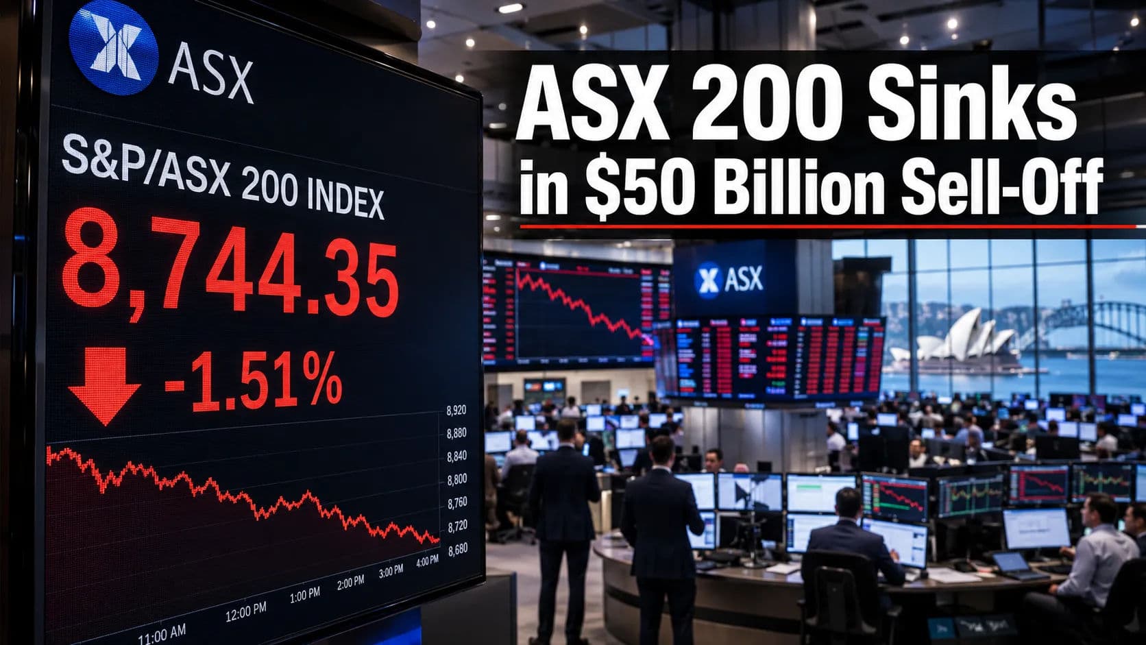ASX 200 Plunges on Global Hostilities and Inflation Fears, Wiping $50 Billion